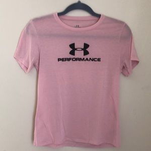 Pink Under Armour performance workout top